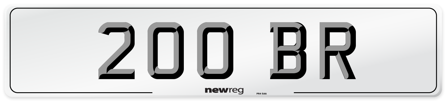 200 BR Number Plate from New Reg